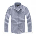 Chemise masculine à rayures blanches bleu coton pur